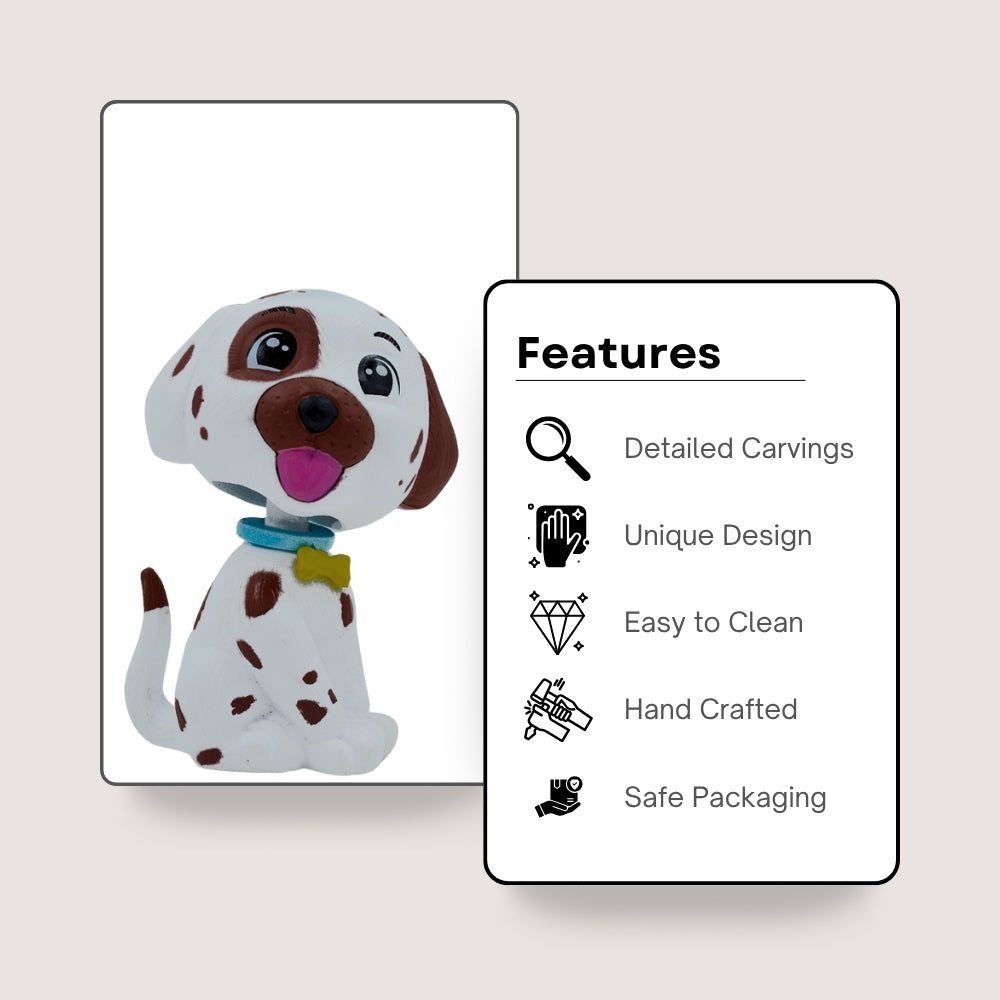BOBBLEHEAD DOG - White & Brown