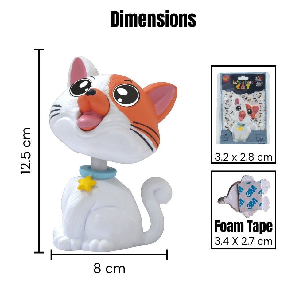 BOBBLEHEAD - CAT - White & Orange