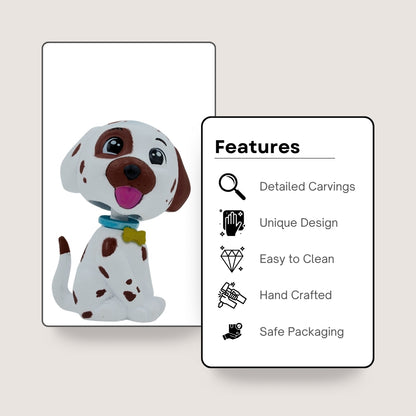 BOBBLEHEAD DOG - White & Brown