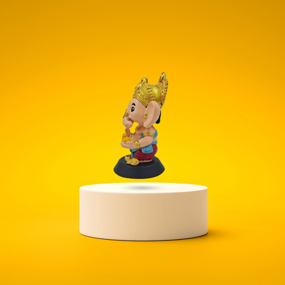 Side view of Lord Ganesha bobblehead figurine