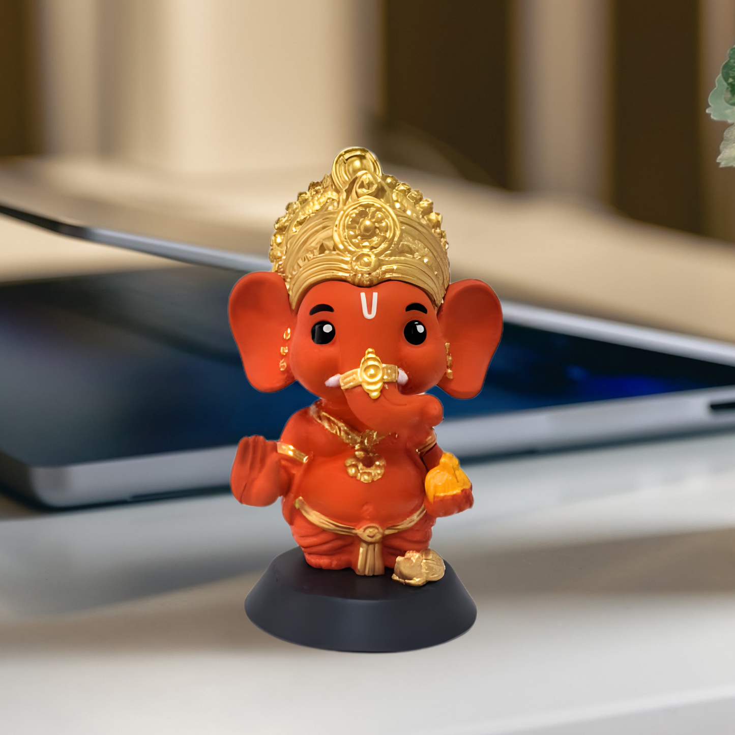 SHREE GANESHJI IDOL - KESARI TONE