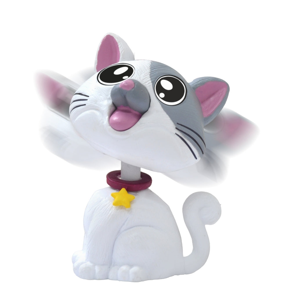 BOBBLEHEAD - CAT - White & Grey