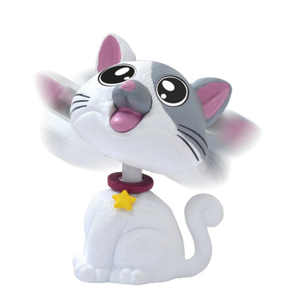 BOBBLEHEAD - CAT - White & Grey