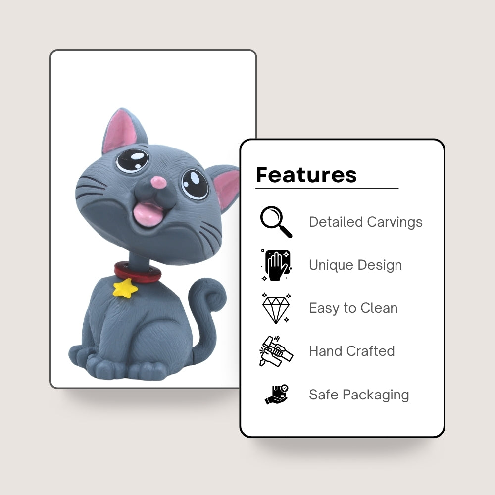 BOBBLEHEAD - CAT - Grey