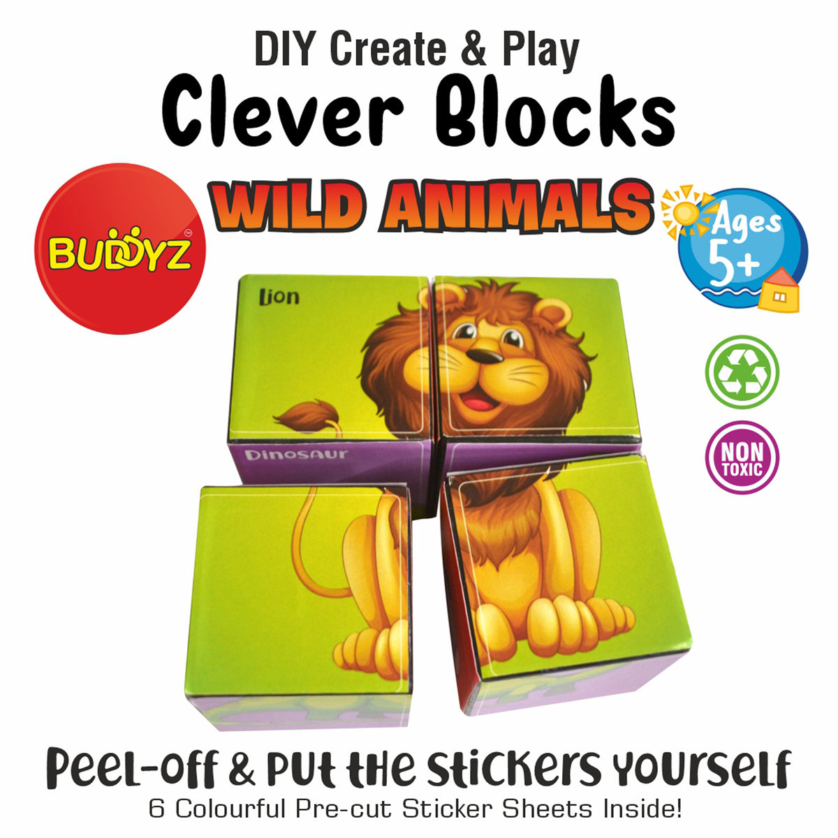 Creative Blocks Animals Clever Blocks - Wild Animals | BUDDYZ Learning Toy – Buddyz