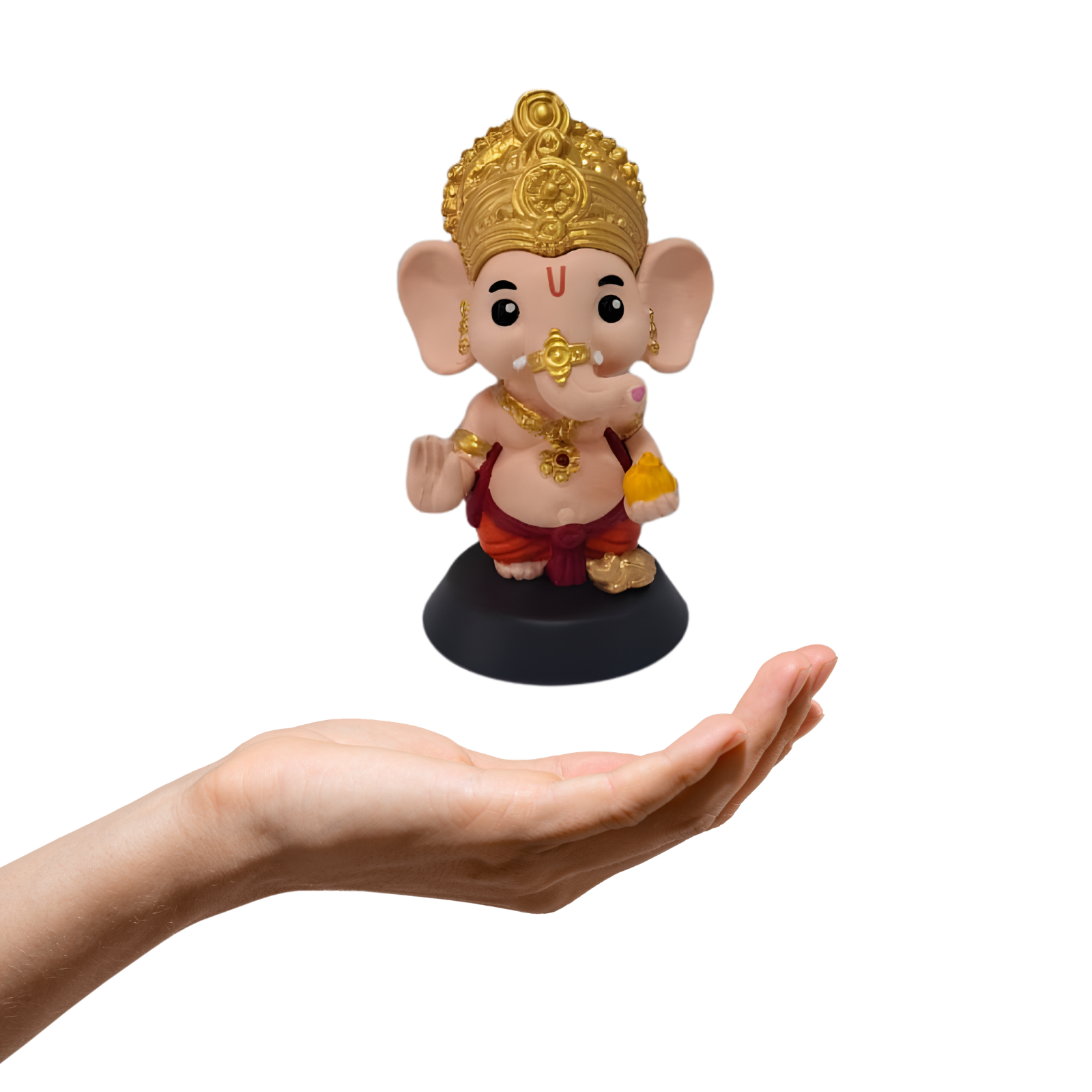 Lord Ganesha bobblehead displayed above an open hand