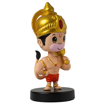 Hanuman bobblehead figurine with gada and crown